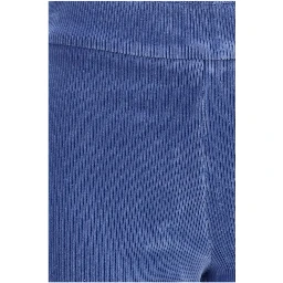 Blue Cotton Flared Pants