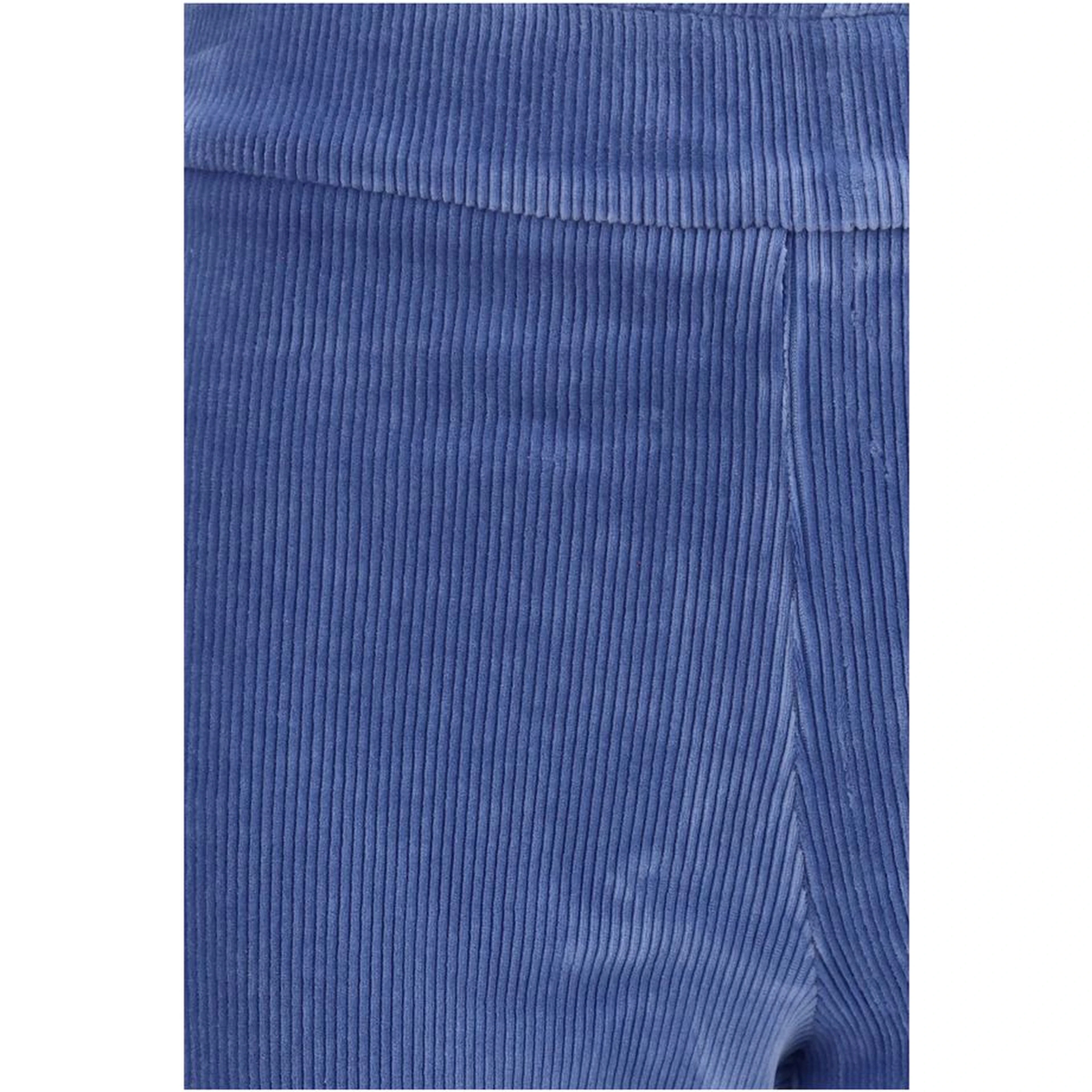 Blue Cotton Flared Pants