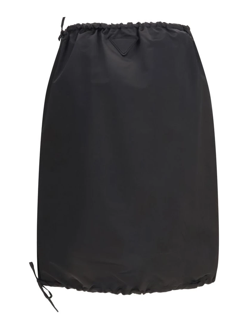 Black Cotton Mini Skirt