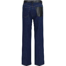 Blue Recycled Cotton Straight-Leg Jeans