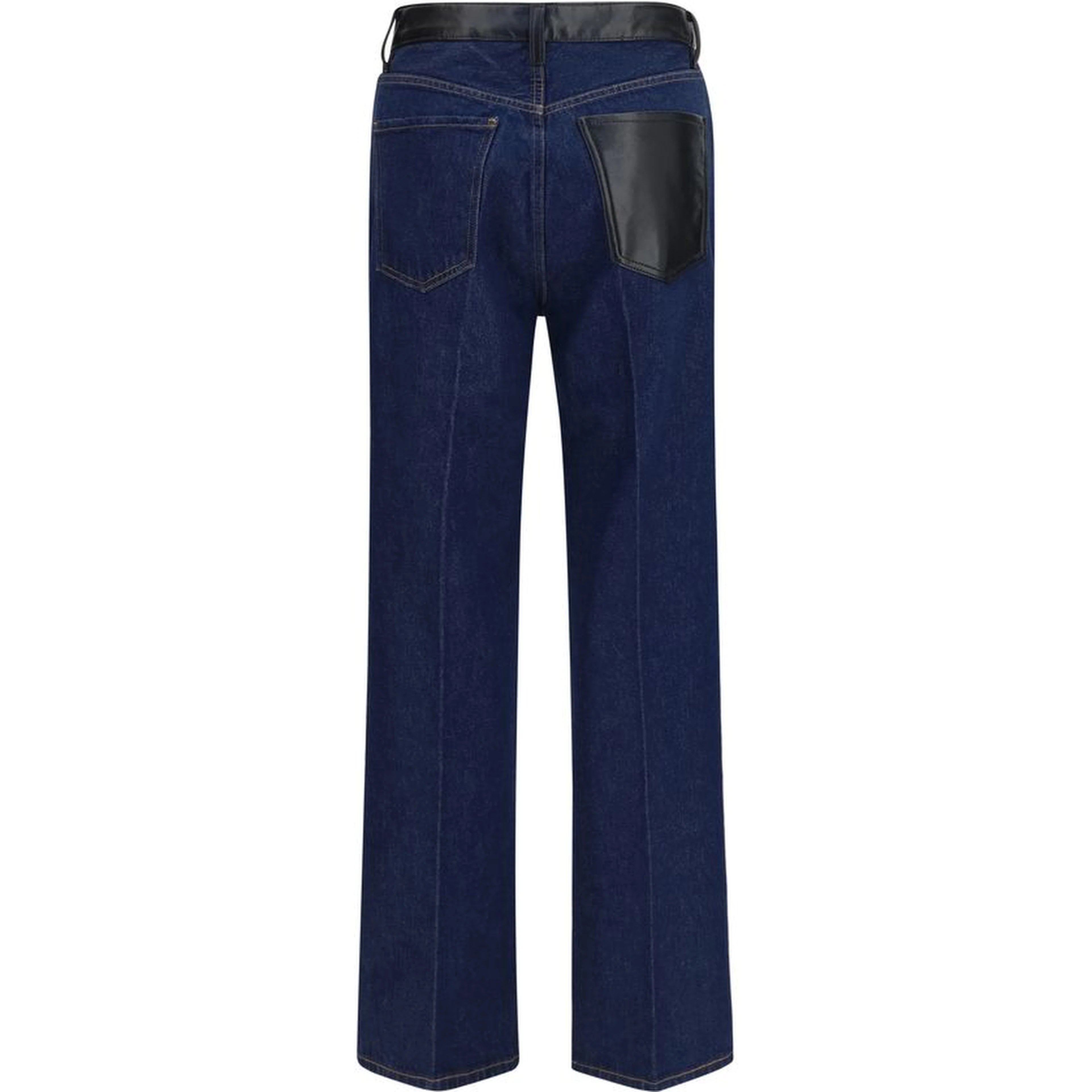 Blue Recycled Cotton Straight-Leg Jeans