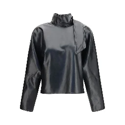 Black Recycled Leather Shirt