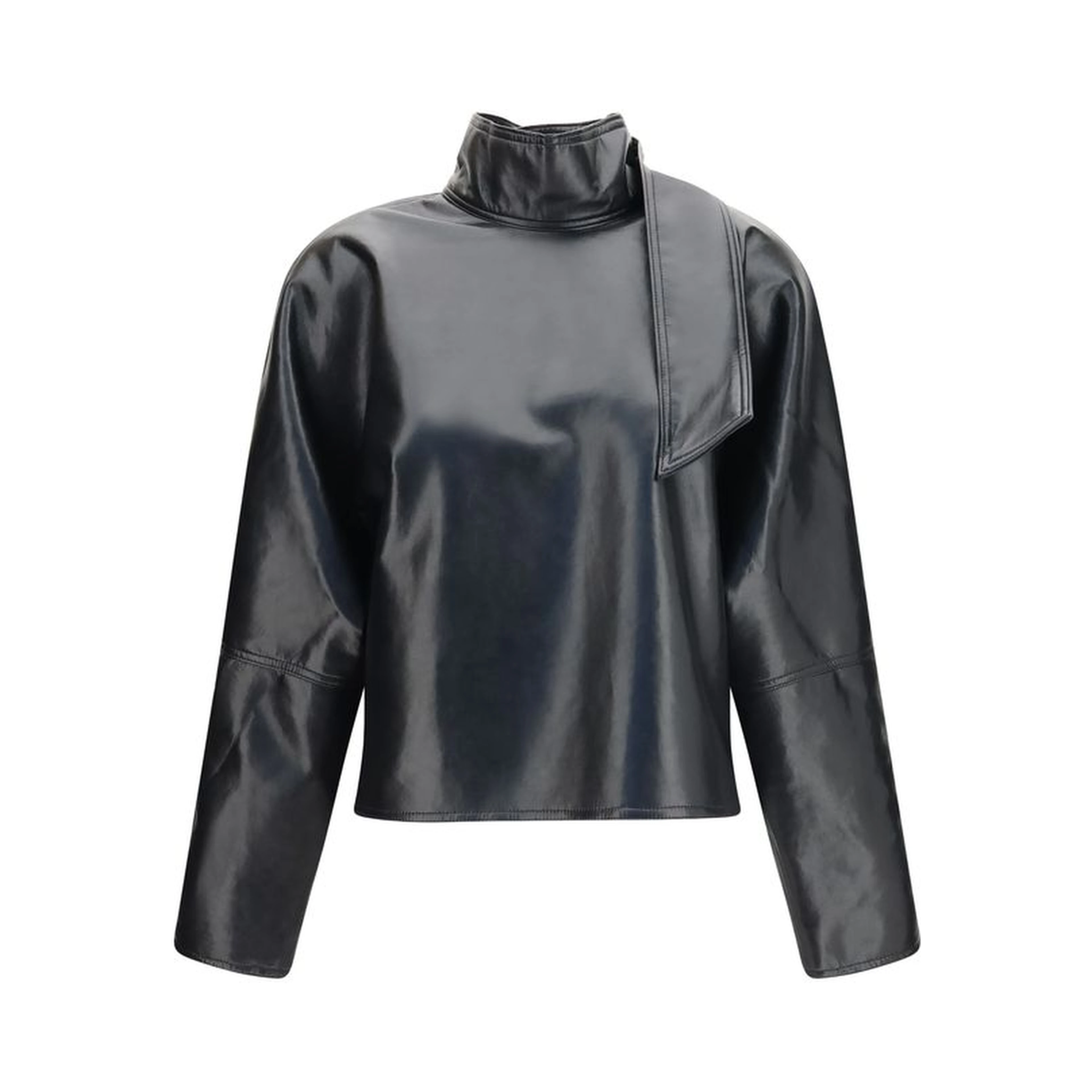 Black Recycled Leather Shirt
