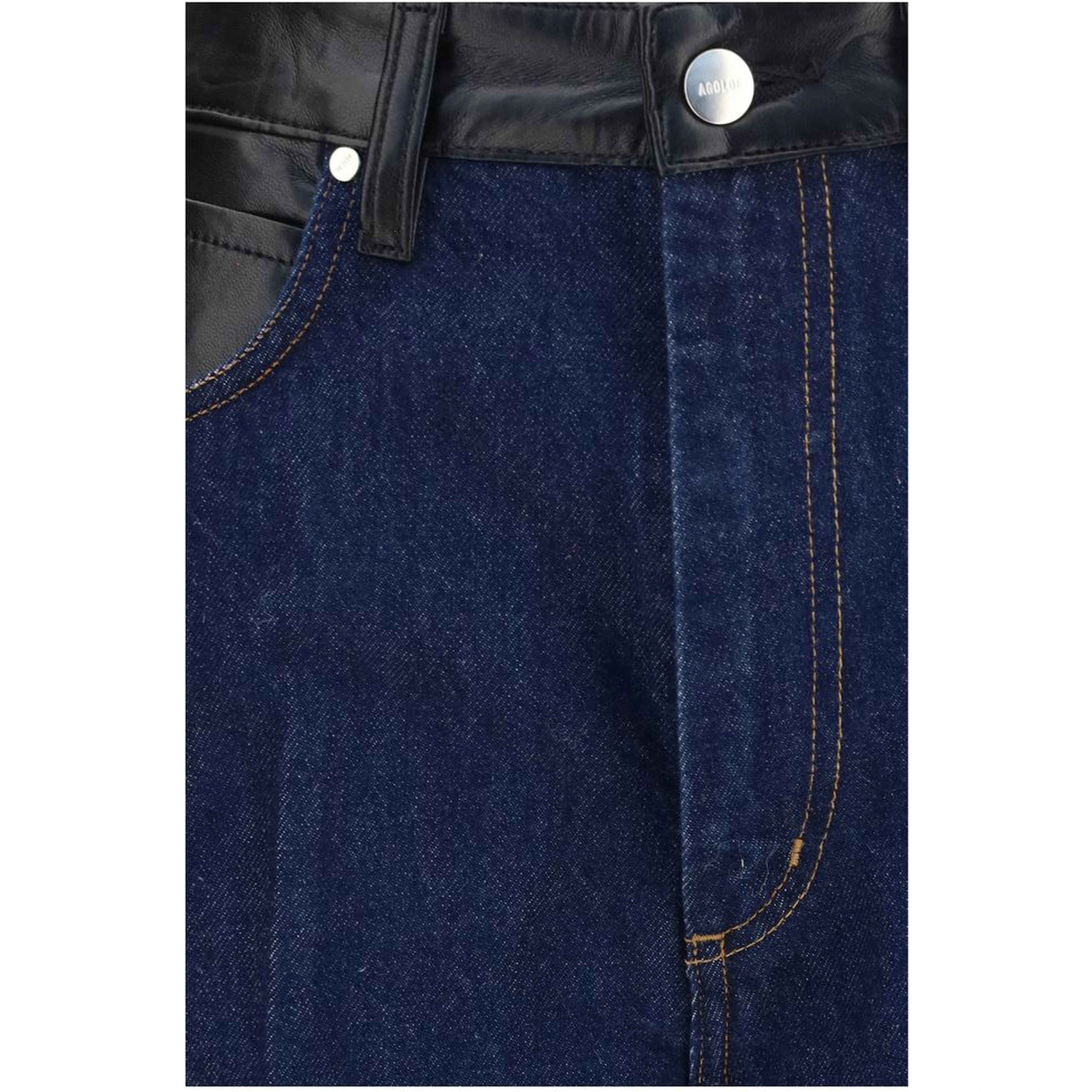 Blue Recycled Cotton Straight-Leg Jeans