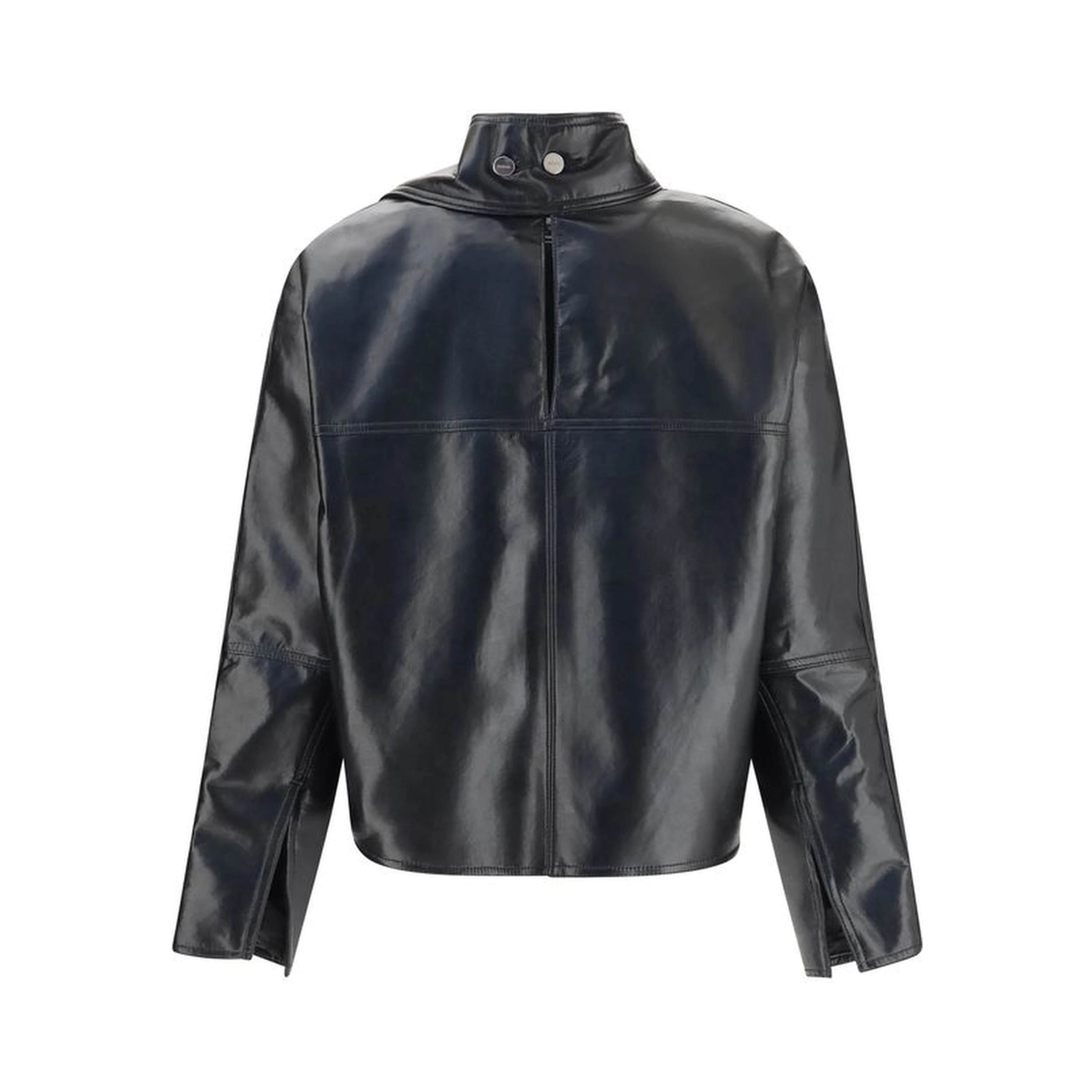 Black Recycled Leather Shirt