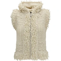 White Wool Oves Aries Sleeveless Jacket