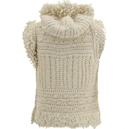 White Wool Oves Aries Sleeveless Jacket
