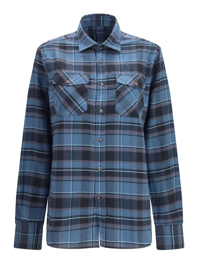 Blue Cotton Pattern Shirt
