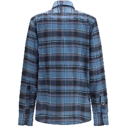 Blue Cotton Pattern Shirt