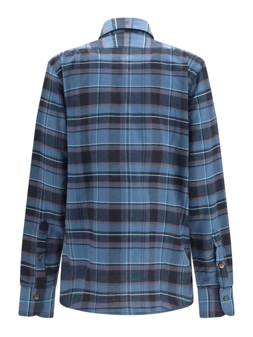 Blue Cotton Pattern Shirt