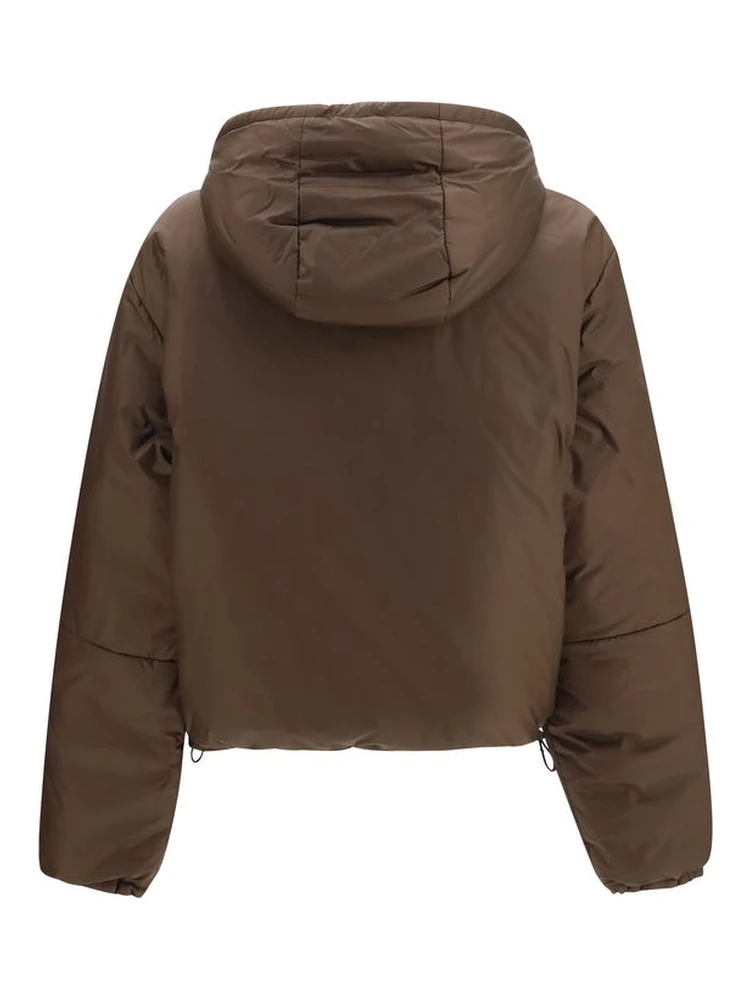 Brown Recycled Polyamide Full-Length Jacket alternative