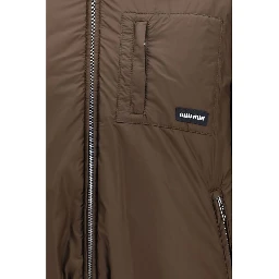 Brown Recycled Polyamide Full-Length Jacket