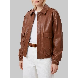 Dark copper Astra bomber jacket
