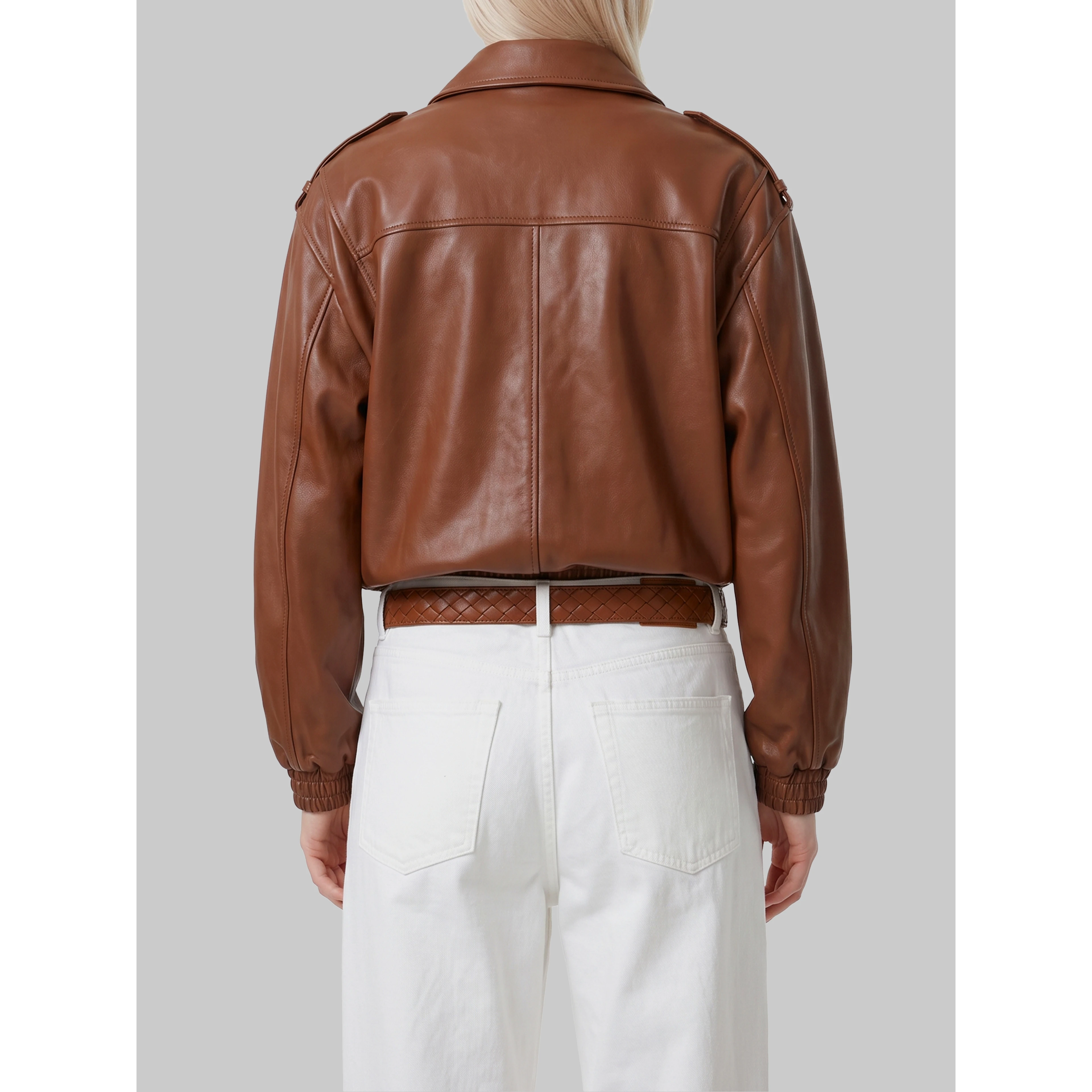 Dark copper Astra bomber jacket