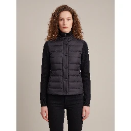 Padded wool-blend cardigan