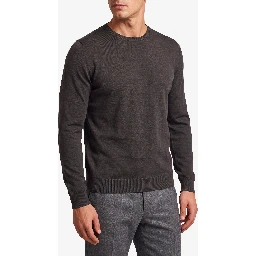 Lundy crew neck sweater in Faulkner brown