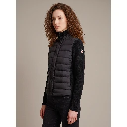 Padded wool-blend cardigan