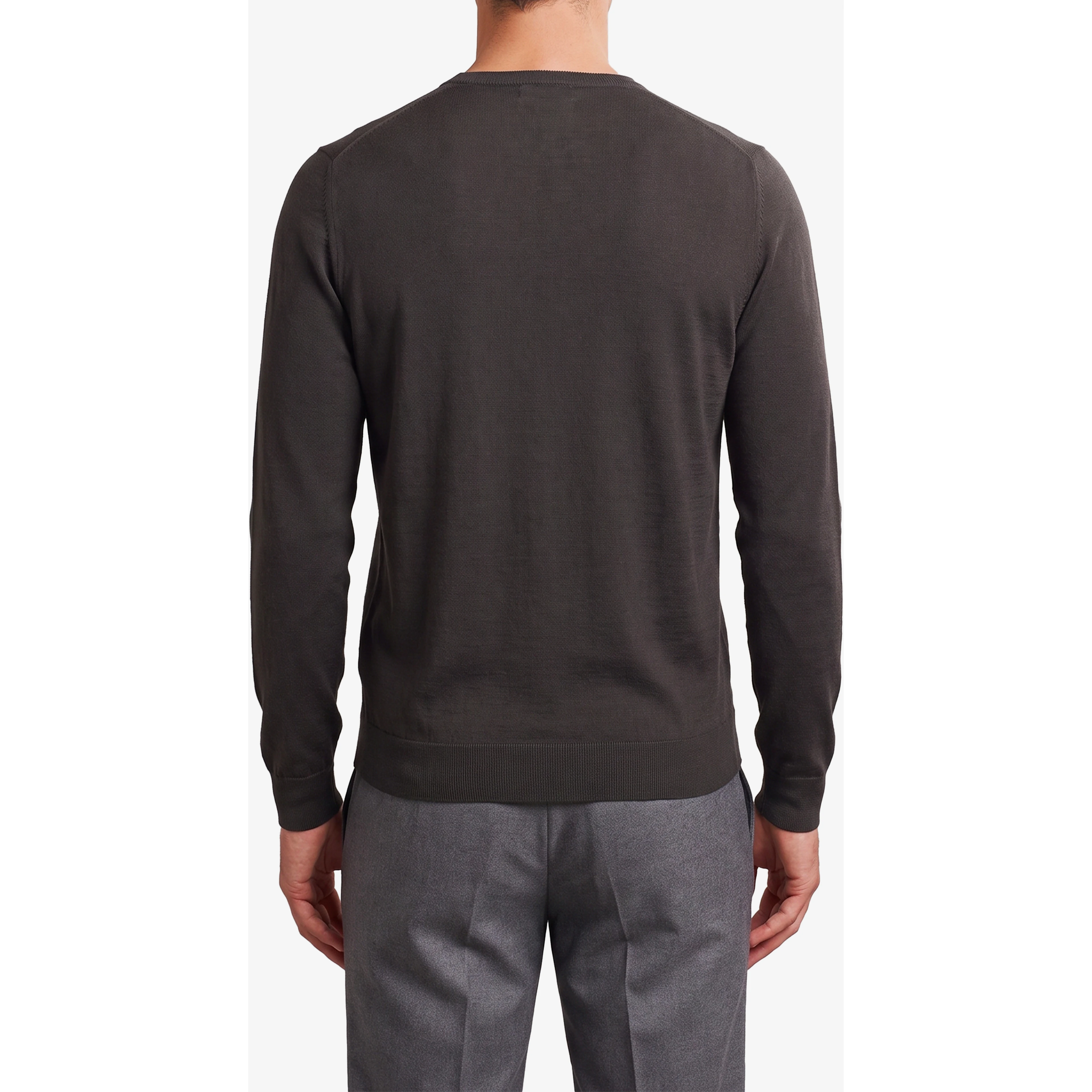 Lundy crew neck sweater in Faulkner brown