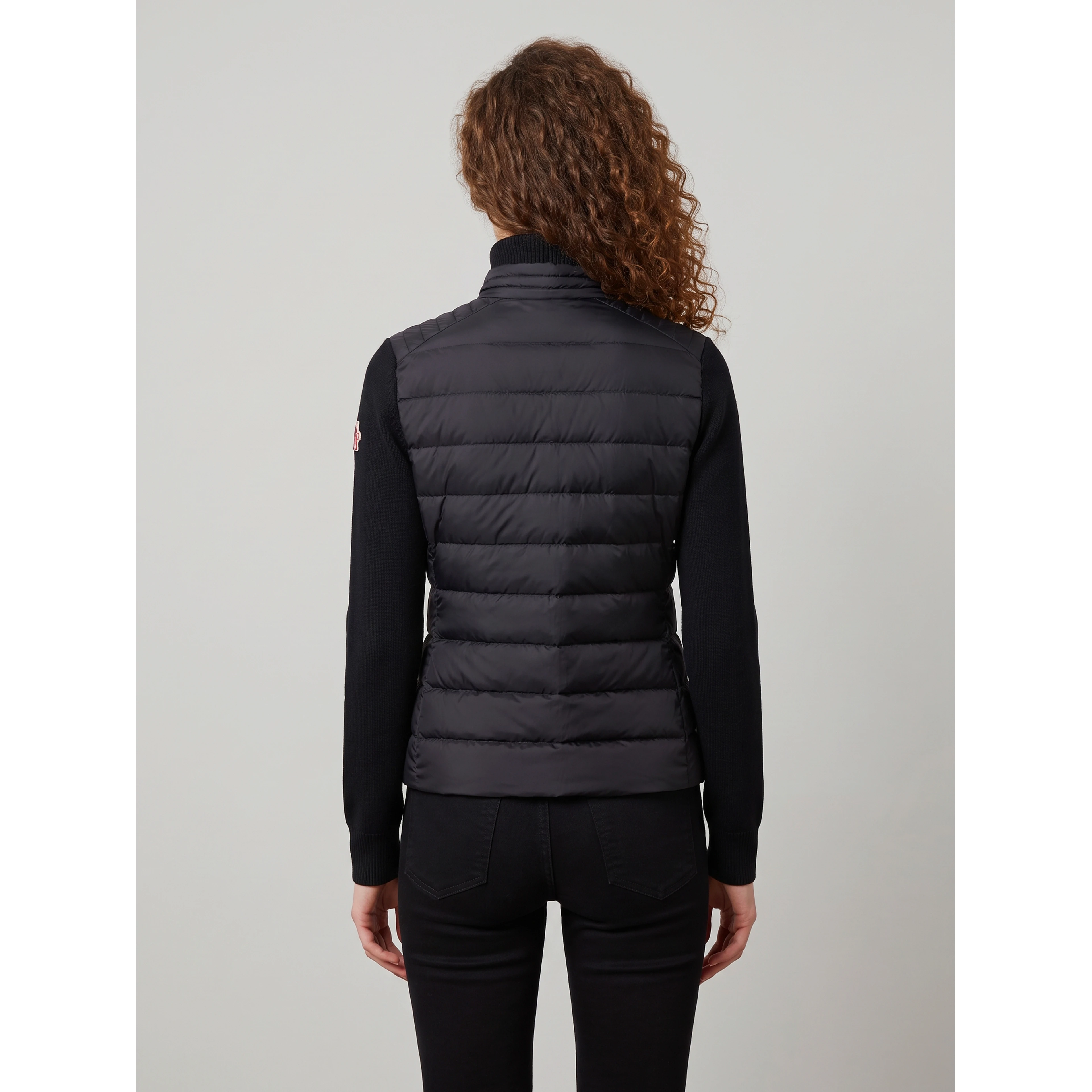 Padded wool-blend cardigan