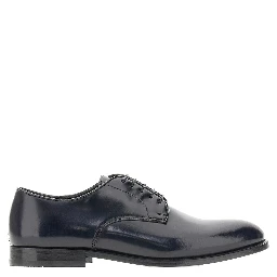 Brushed leather laced shoes