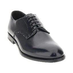 Brushed leather laced shoes