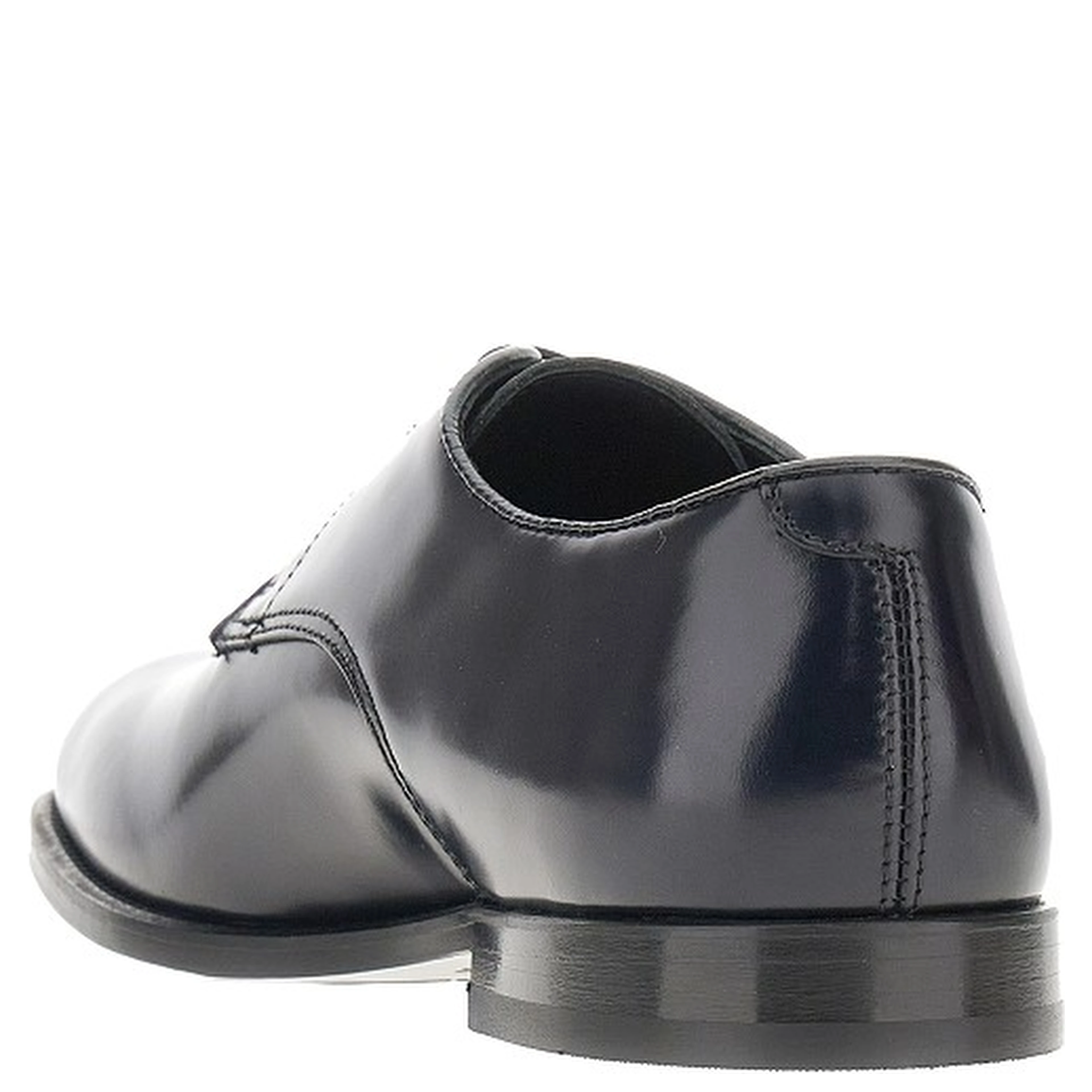 Brushed leather laced shoes
