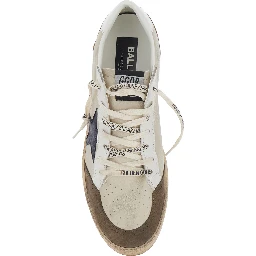 Ballstar Beige Low top sneakers with logo patch on the tongue and contrasting heel with logo lettering in suede for men