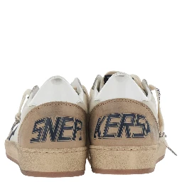 Ballstar Beige Low top sneakers with logo patch on the tongue and contrasting heel with logo lettering in suede for men
