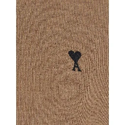 Beige Crewneck Sweater with ADC Embroidery on the Front in Blend Wool Men
