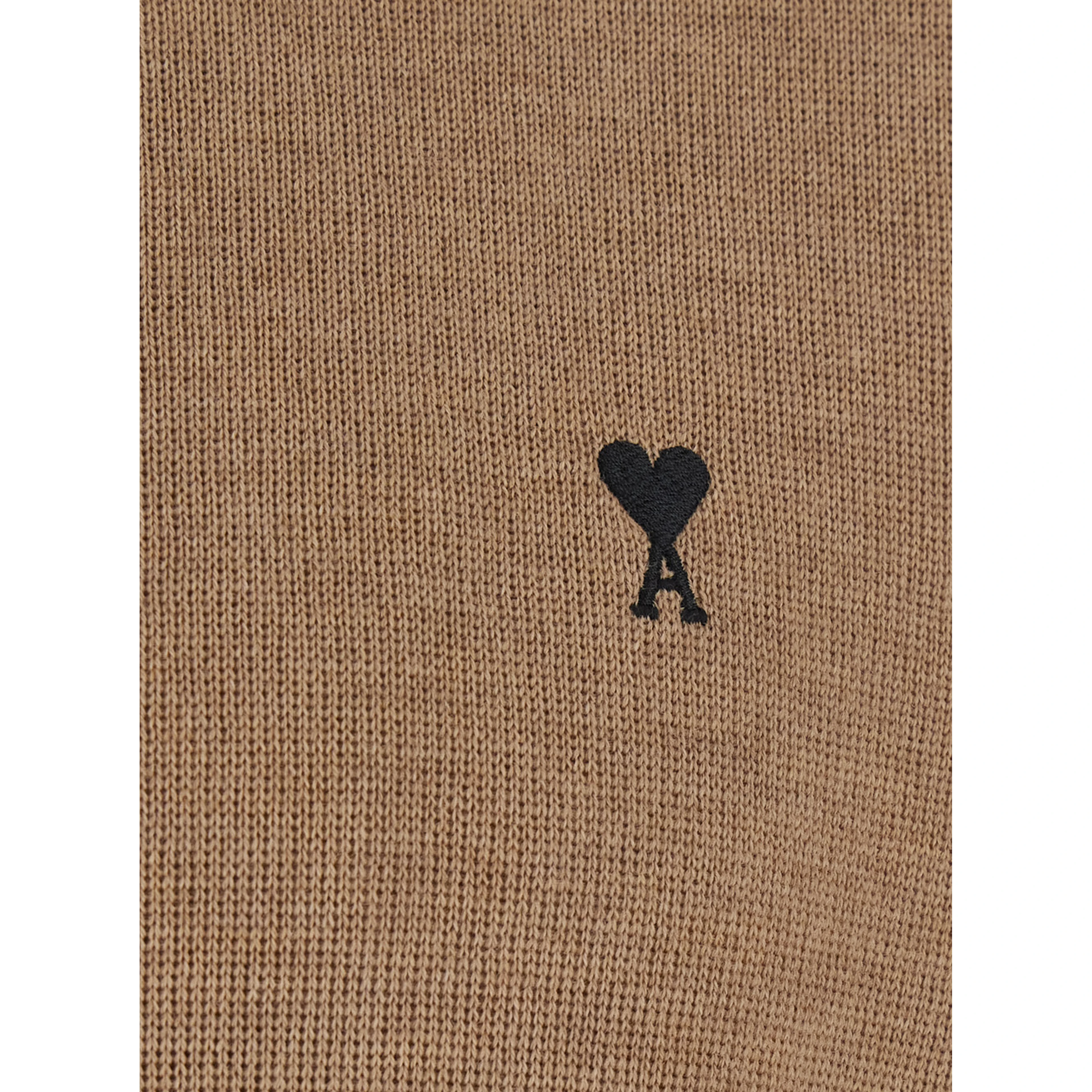 Beige Crewneck Sweater with ADC Embroidery on the Front in Blend Wool Men