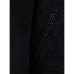 black Jacket with side Web details in cotton denim for men