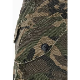 Green Cargo Pants with Camouflage Print in Fabric for Men