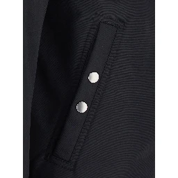 DracuFlight black Jacket with oversized high collar in tech fabric for men