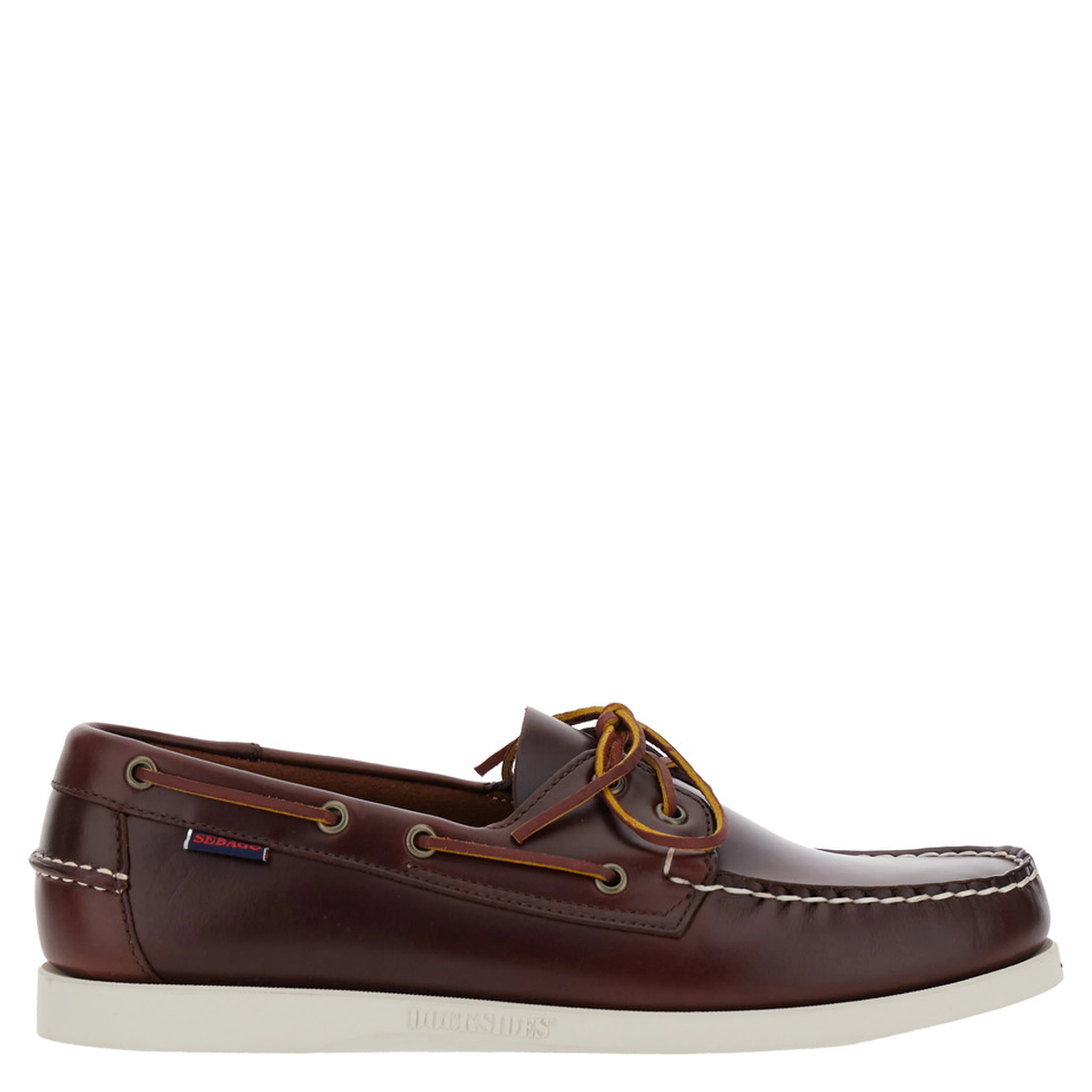 Dockside Portland Brown Loafers with Decorative Side Laces and Contrast Stitching in Leather Man