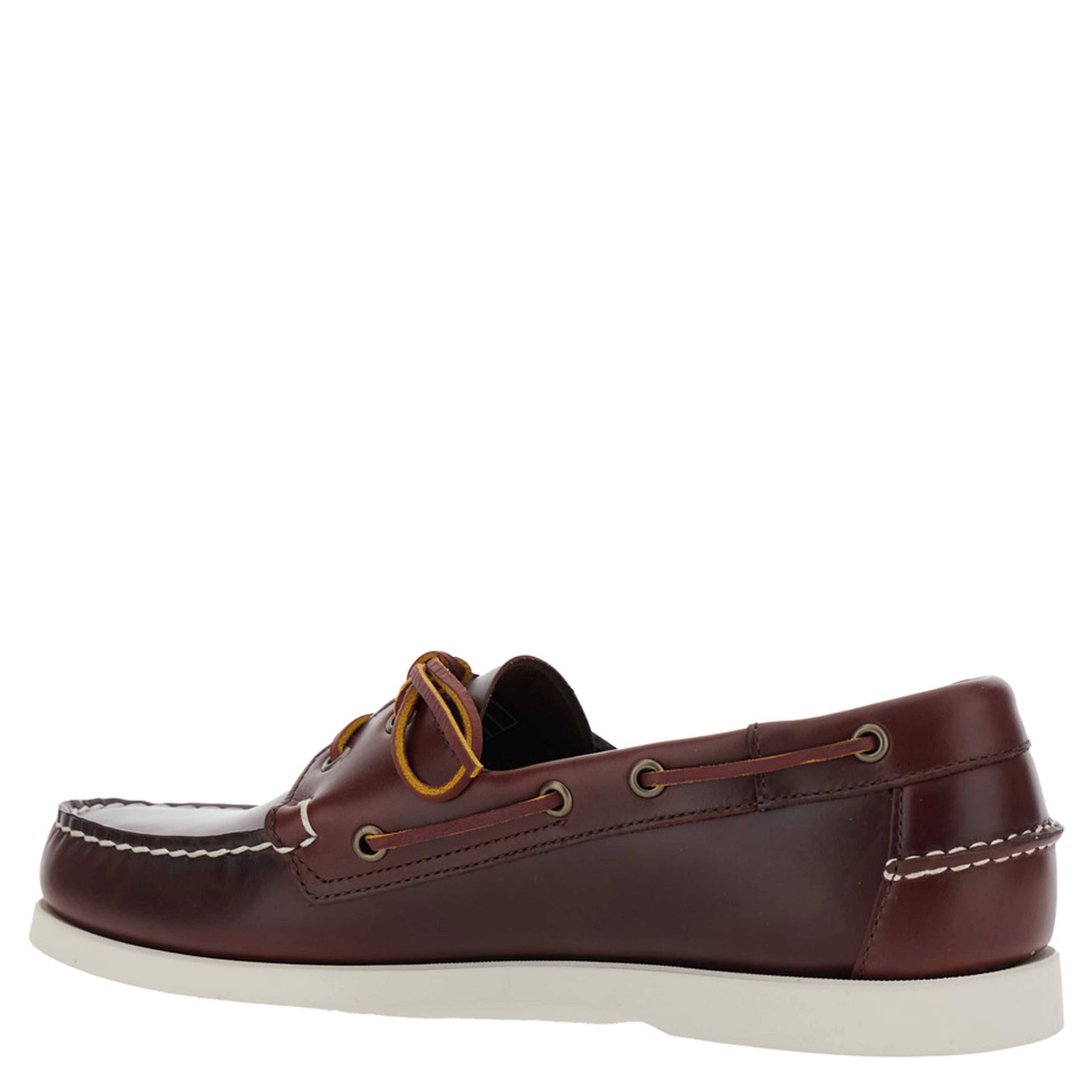 Dockside Portland Brown Loafers with Decorative Side Laces and Contrast Stitching in Leather Man