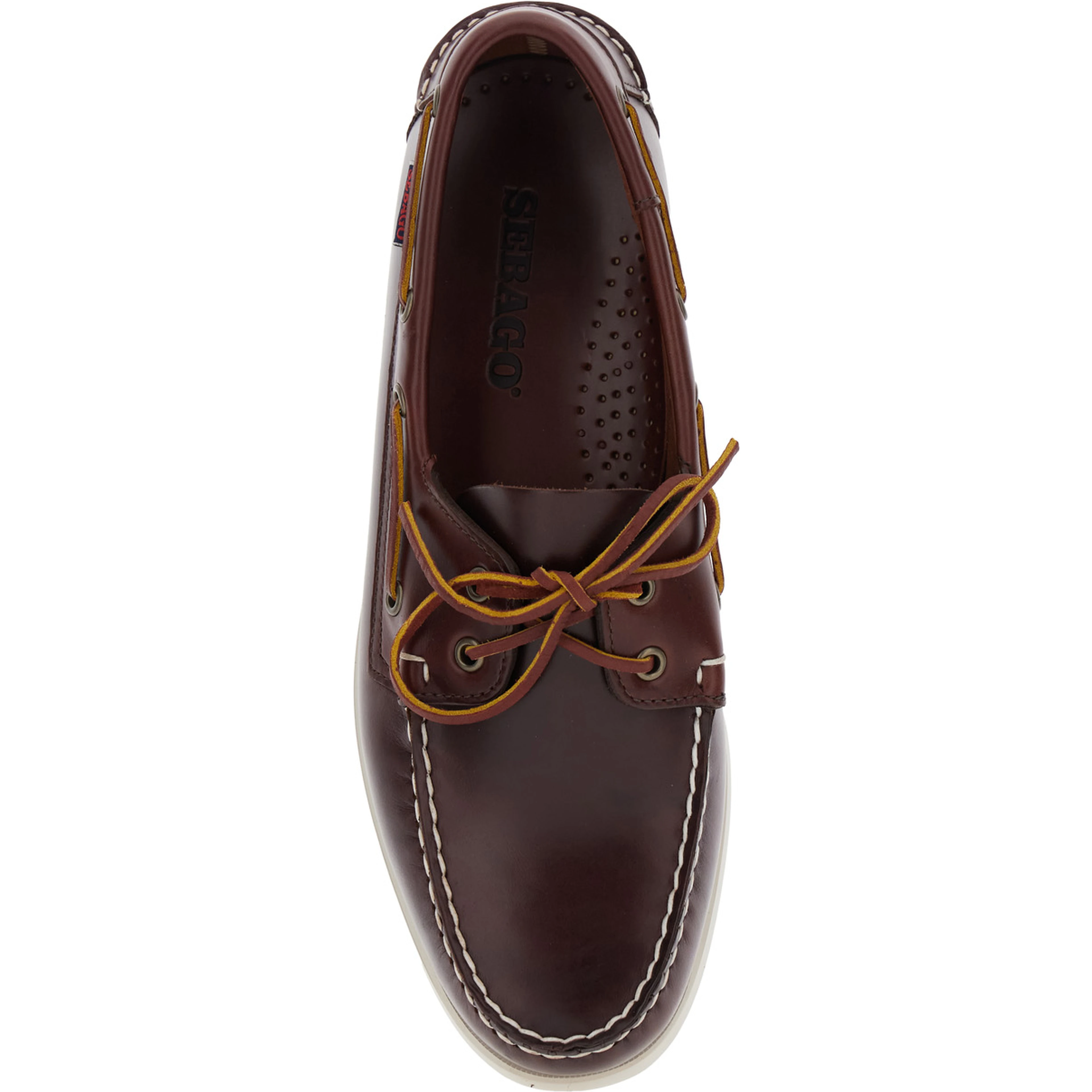 Dockside Portland Brown Loafers with Decorative Side Laces and Contrast Stitching in Leather Man