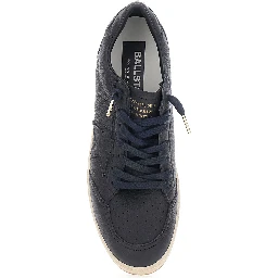 Ballstar Blue Low Top Sneakers with star patch on the side in leather for men
