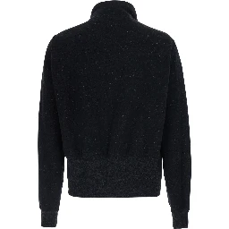 BAUHAUS JOGGER black Sweatshirt with high collar and asymmetrical zip closure in cotton for men