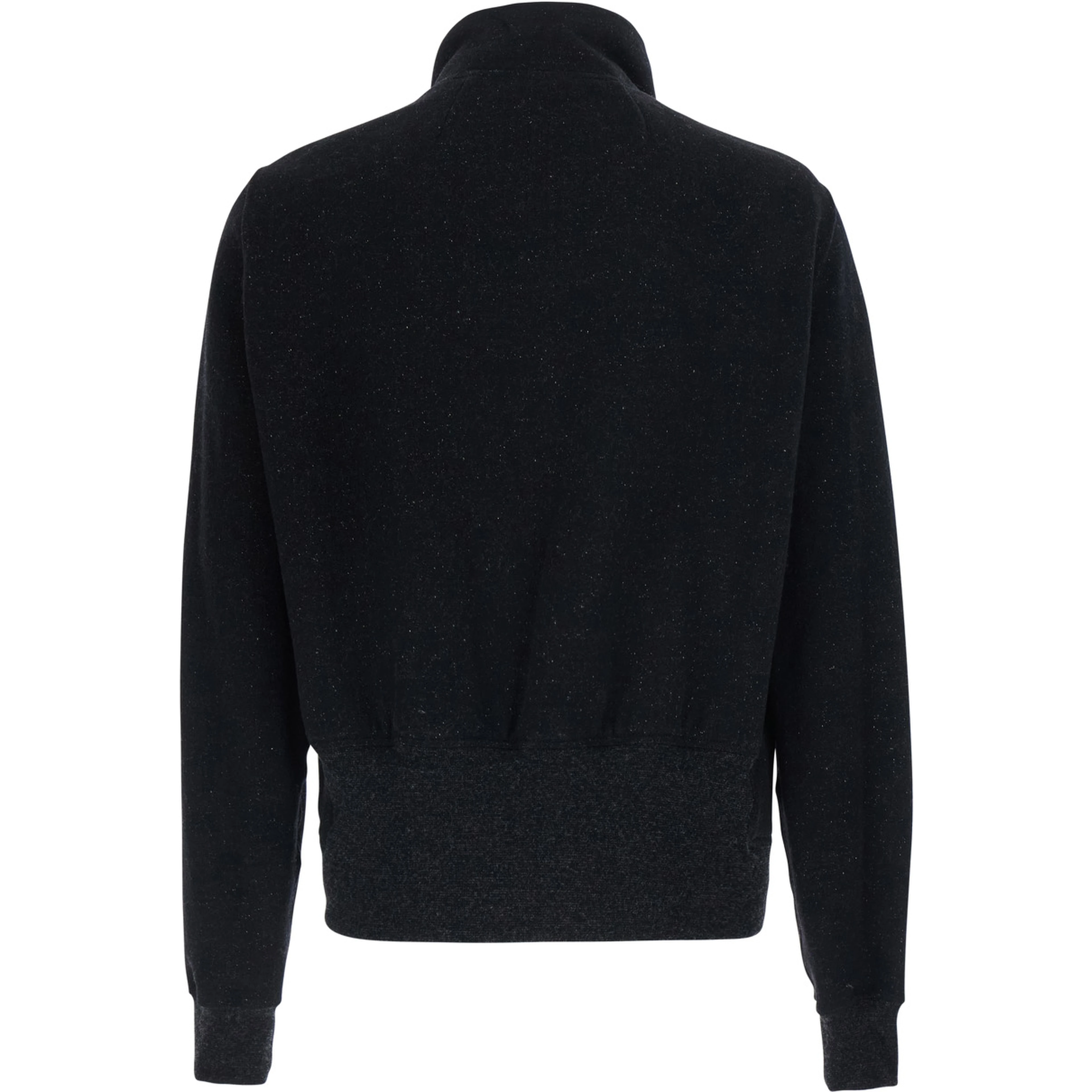 BAUHAUS JOGGER black Sweatshirt with high collar and asymmetrical zip closure in cotton for men
