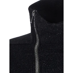 BAUHAUS JOGGER black Sweatshirt with high collar and asymmetrical zip closure in cotton for men