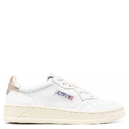 Low Sneakers Medalist with Contrast Heel in White Leather for Women