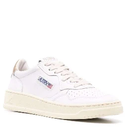Low Sneakers Medalist with Contrast Heel in White Leather for Women