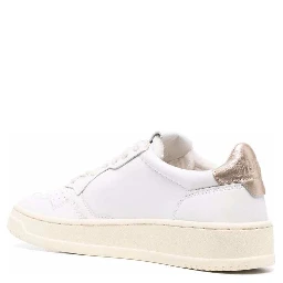 Low Sneakers Medalist with Contrast Heel in White Leather for Women