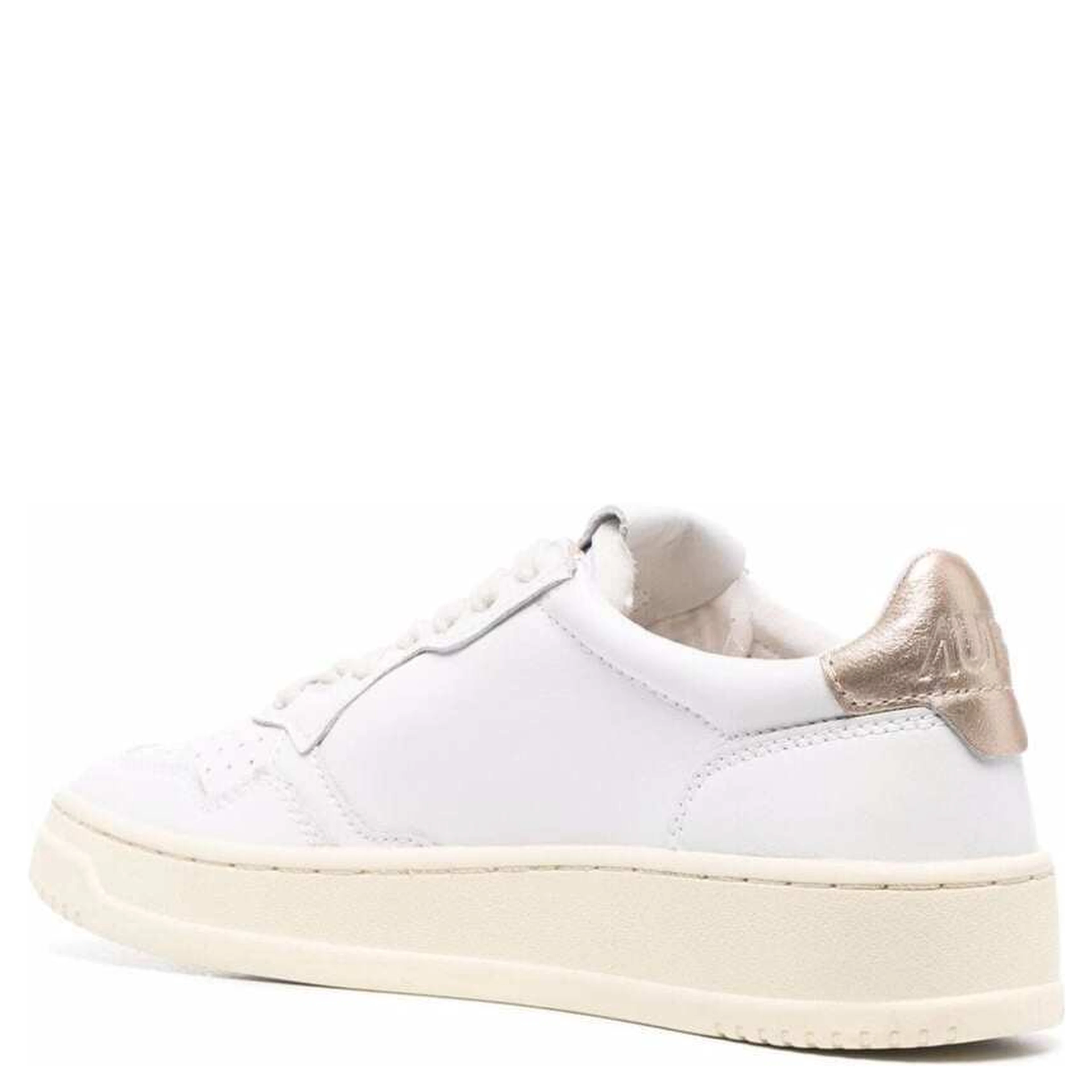 Low Sneakers Medalist with Contrast Heel in White Leather for Women