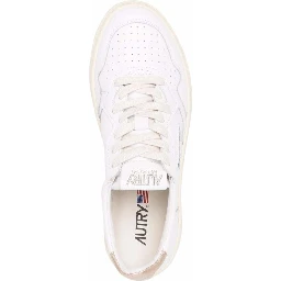 Low Sneakers Medalist with Contrast Heel in White Leather for Women