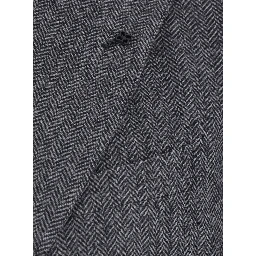 Montecarlo Grey Double-Breasted Jackets with Pockets and Raw-Edge Hem in wool Men