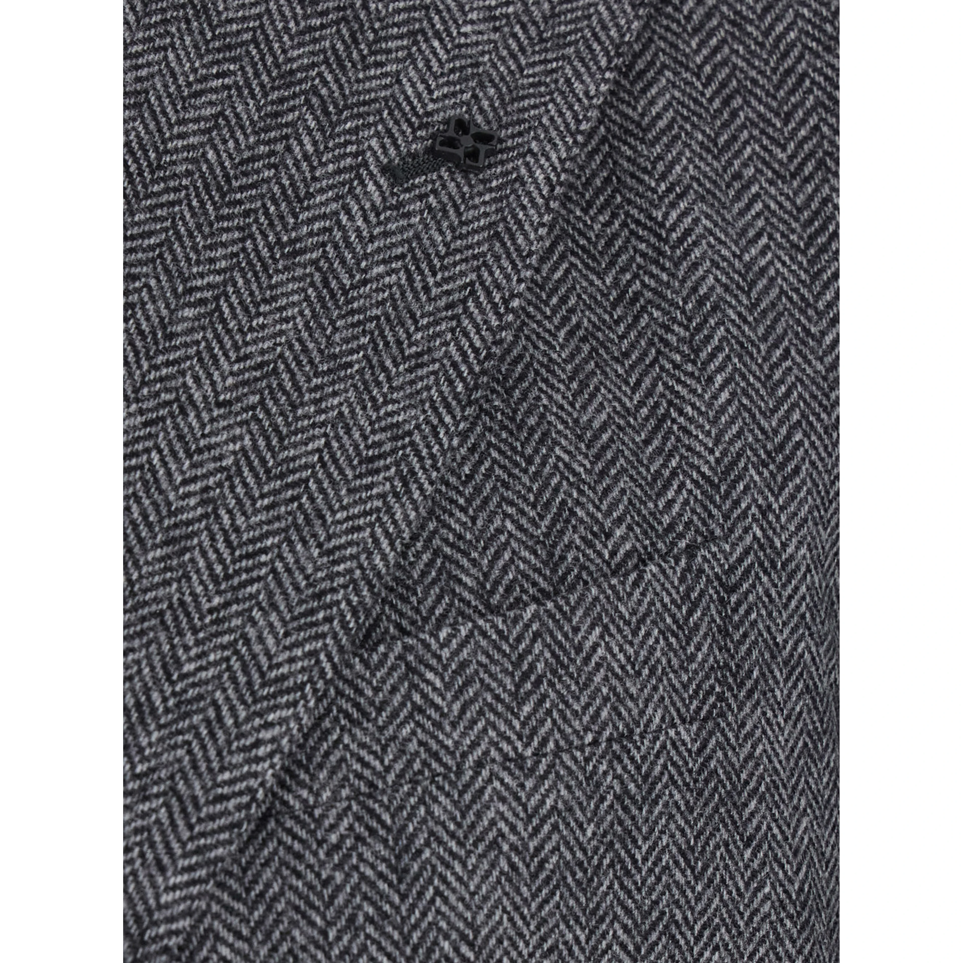 Montecarlo Grey Double-Breasted Jackets with Pockets and Raw-Edge Hem in wool Men