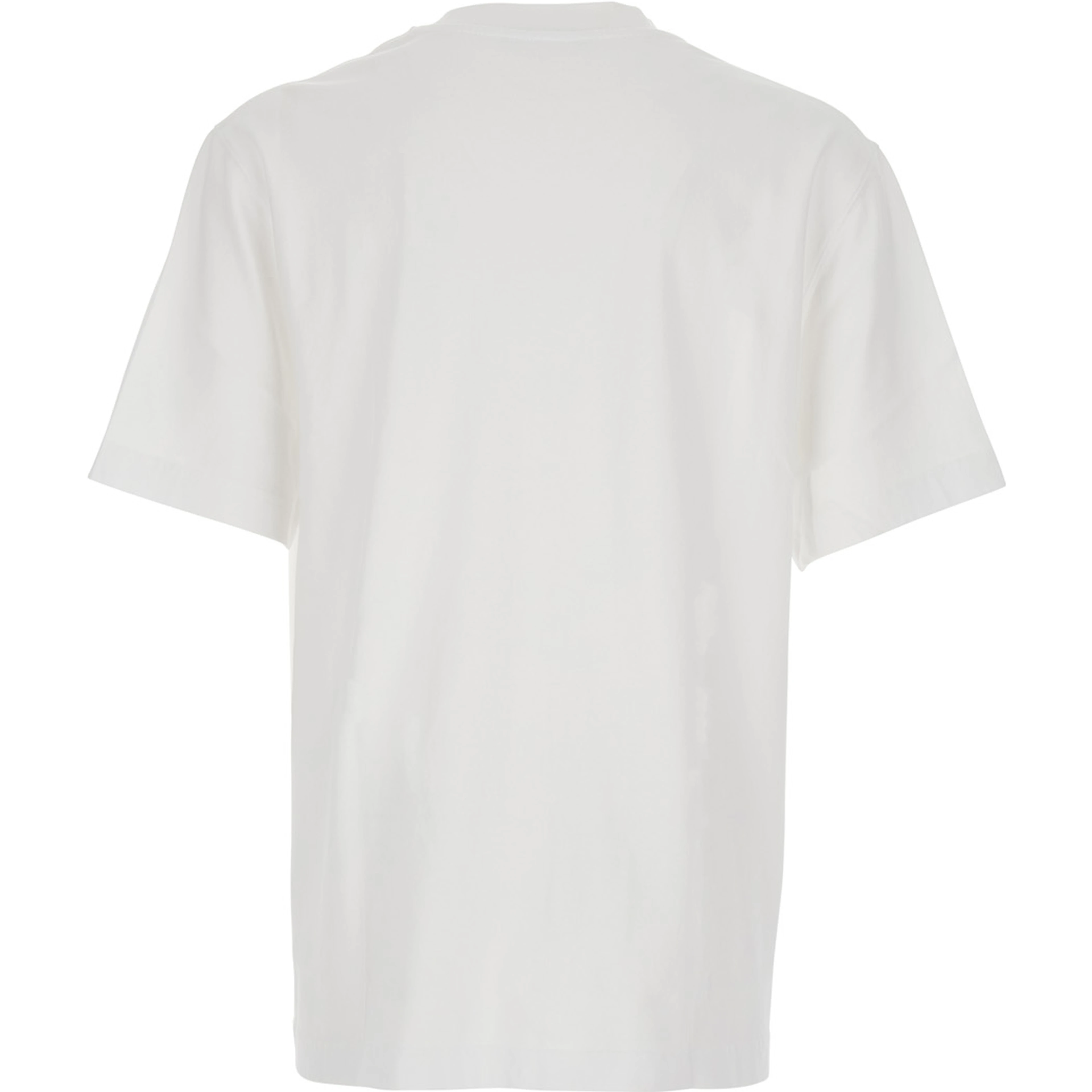 T-Shirt Le T-Shirt Gros Grain Crew Neck with Logo Patch on the Front in White Cotton for Men