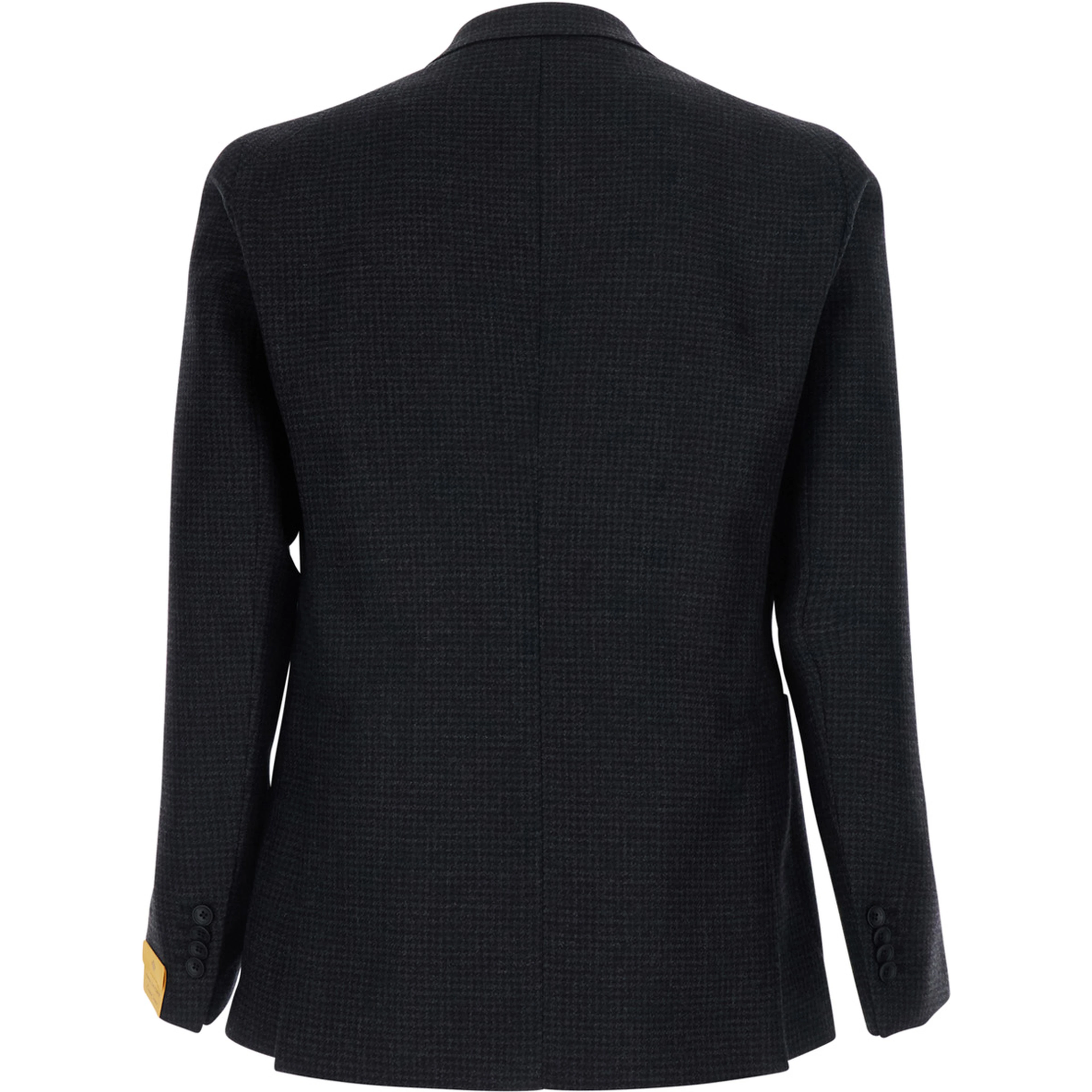 Grey Single-Breasted Jacket with Stripe Motif and Pin on Front in Wool for Men