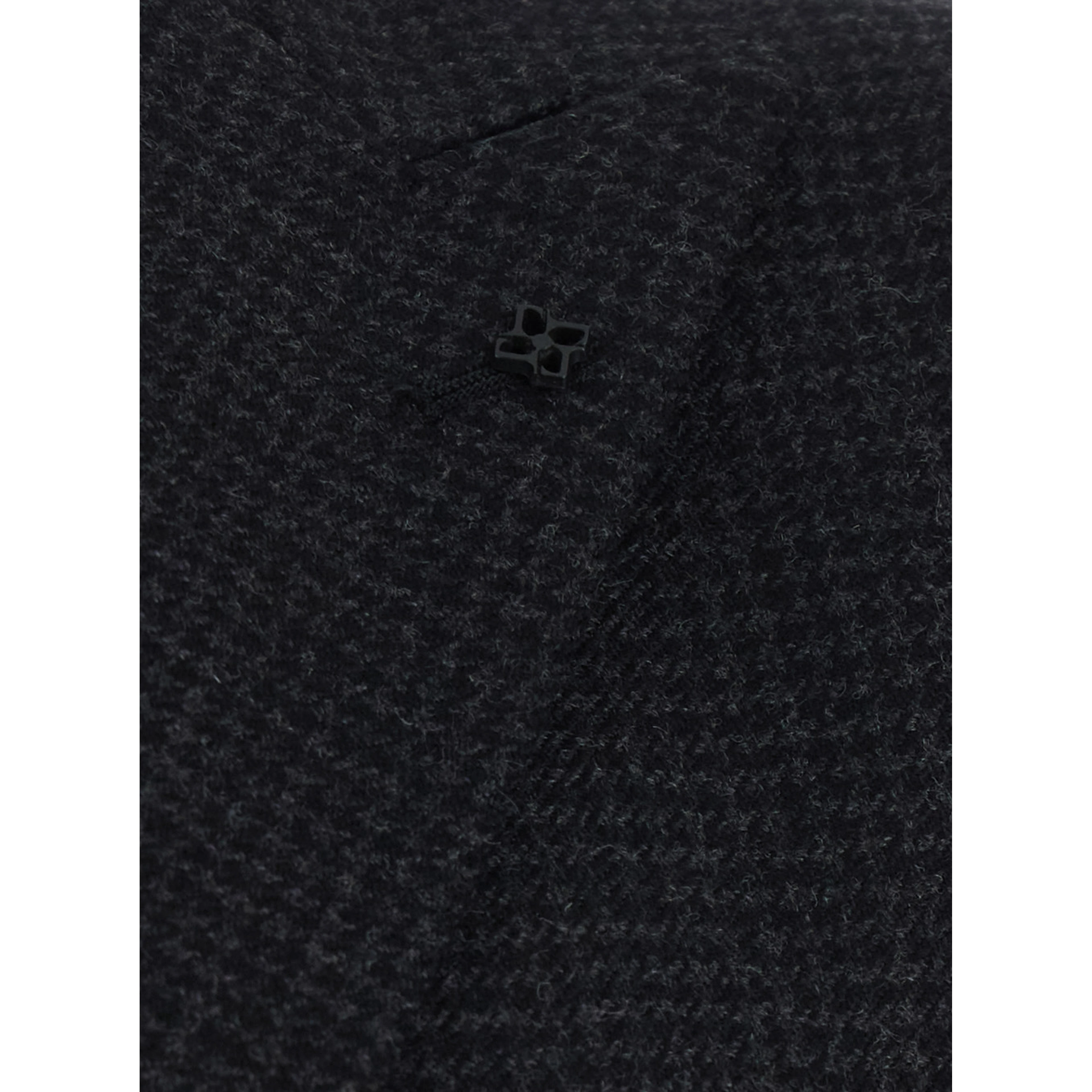 Grey Single-Breasted Jacket with Stripe Motif and Pin on Front in Wool for Men